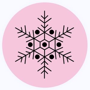 30 STICKERS - 2” ROUND - SNOWFLAKE - PINK